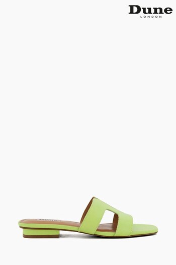 Dune London Green Loupe Smart Slider Sandals laminated (N42470) | £95