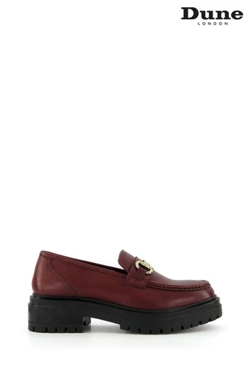 Dune London Red Gallagher Chunky Snaffle Trim Loafers (N42473) | £95