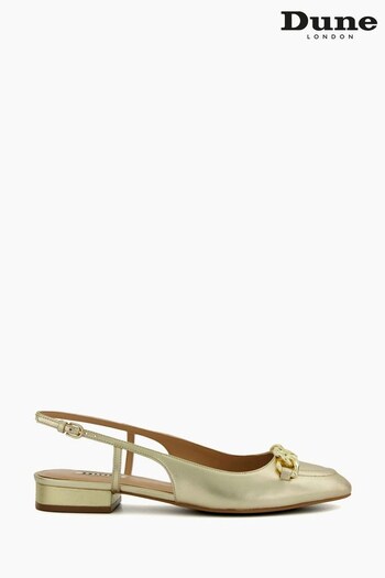 Dune London Gold Hippity Snaffle Trim Slingback Shoes (N42484) | £85