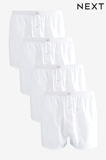 White 4 pack Woven Pure Cotton Boxers (N42507) | £28