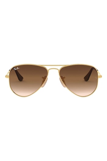 Ray-Ban Kids Gold Aviator Sunglasses Metal (N42527) | £68