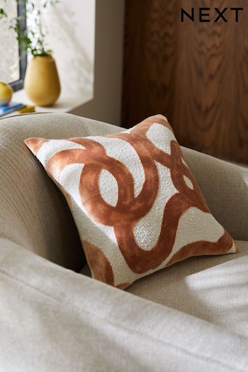 Orange 43 x 43cm Ula Velvet Wiggle Cushion (N42570) | £16