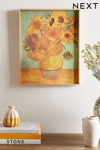 Yellow Vincent Van Gogh Sunflowers Framed Canvas Wall Art (N42582) | £30