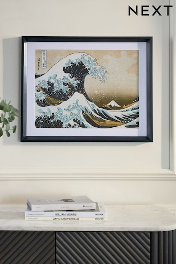 Blue Hokusai Great Wave off Kanagawa Framed Print Wall Art (N42583) | £35