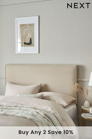 Contemporary Tweed Natural Linen Contemporary Upholstered Headboard (N42592) | £125 - £199