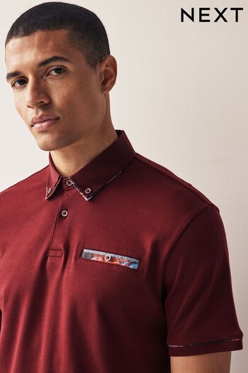 Burgundy Red Smart Collar Polo Shirt (N42700) | £30