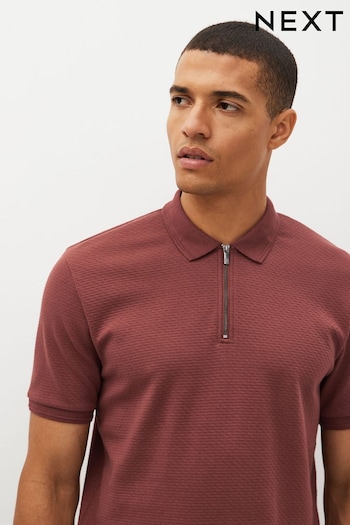 Brown Textured Polo Shirt (N42705) | £28