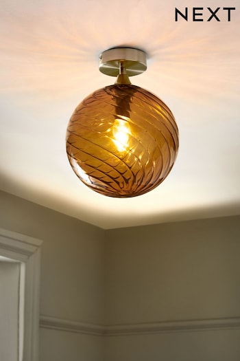 Amber Orange Freya Flush Fitting Ceiling Light (N42751) | £45
