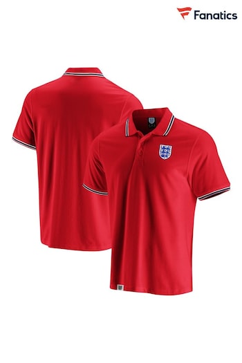 Fanatics Red England Culture Tipped Polo button-up Shirt (N42933) | £28