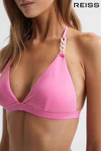 Reiss Pink Ripley Triangle Bikini Top (N42998) | £50