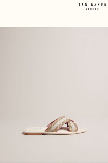 Ted Baker Cream Ashika Webbing Flat Sandals (N43068) | £85