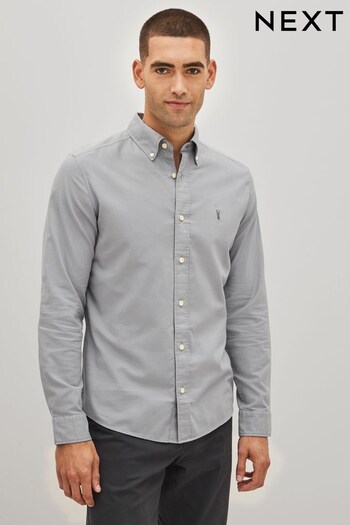Grey Textured Soft Touch Long Sleeve Shirt (N43288) | £30