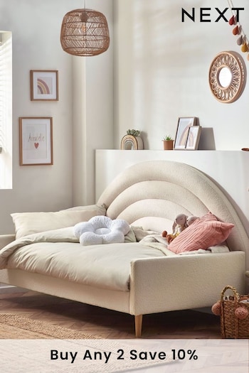 Casual Bouclé Natural Ivory Rainbow Kids Upholstered Daybed Frame (N43293) | £725