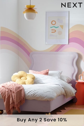 Opulent Velvet Lilac Wiggle Kids Upholstered Bed Frame (N43298) | £450
