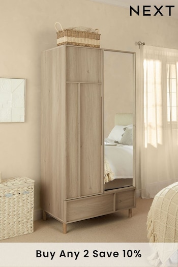 Mid Natural Finsbury Double, 1 Drawer Wardrobe (N43308) | £525