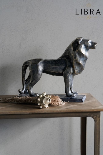 Libra Bronze Cubist Resin Lion Sculpture (N43374) | £120