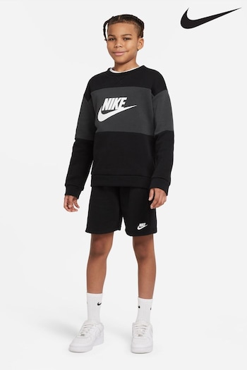 Nike Black Sweatshirt And Shorts Set (N43375) | £50