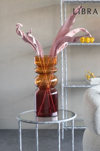Libra Orange Elise Dusk Tones Ombre Large Glass Vase (N43406) | £110