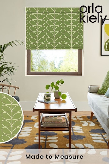 Orla Kiely Chalky Green Jumbo Linear Stem Made to Measure Roller Blinds (N43434) | £58