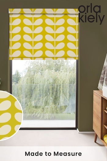 Orla Kiely Yellow Jumbo Solid Stem Made to Measure Roller Blinds (N43451) | £58