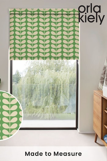 Orla Kiely Green Solid Stem Made to Measure Roller Blinds (N43469) | £58