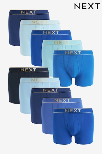 Blue Gold Waistband 10 pack A-Front Boxers (N43499) | £48