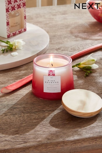 Pink Rhubarb Jar Candle (N43671) | £7