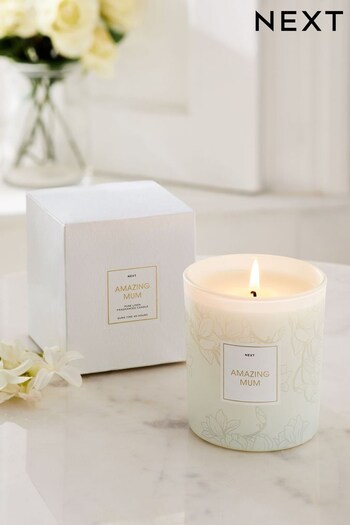 White Floral Pure Linen Boxed Candle (N43683) | £8