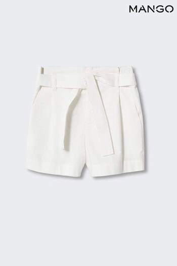 Mango Paper Bag White Shorts (N43734) | £20