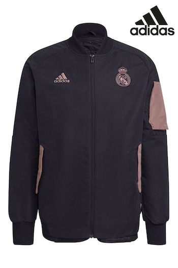 adidas Black Real Madrid Travel Jacket (N43749) | £180
