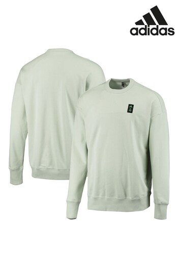 adidas Green Real Madrid Lifestyler Crew Sweater (N43752) | £60