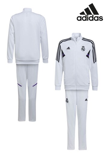 adidas White Real Madrid Training Tracksuit (N43782) | £70