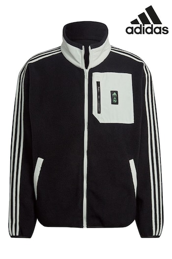 adidas Black Real Madrid Lifestyler Fleece Jacket (N43783) | £70