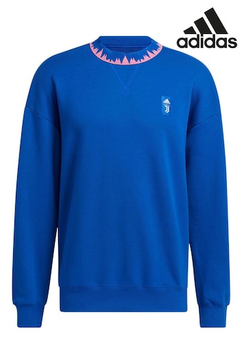 adidas Blue Juventus Lifestyler Crew Sweater (N43784) | £60