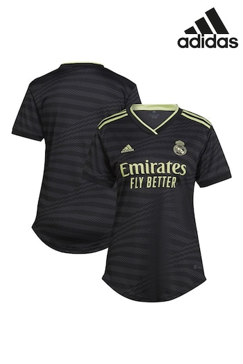 adidas Black Real Madrid Third Shirt 2022-23 Womens (N43803) | £70