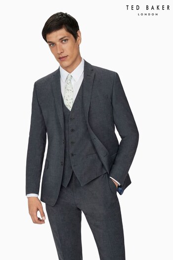 Ted Baker Tailoring Grey Premium Charcoal Panama Regular Suit: Jacket (N43837) | £219