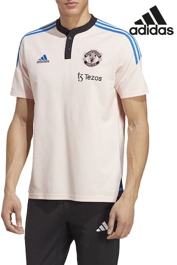 adidas Pink Manchester United Training Polo Shirt (N43878) | £40
