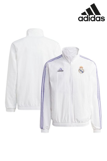 adidas White Real Madrid Reversible Anthem Jacket (N43895) | £80