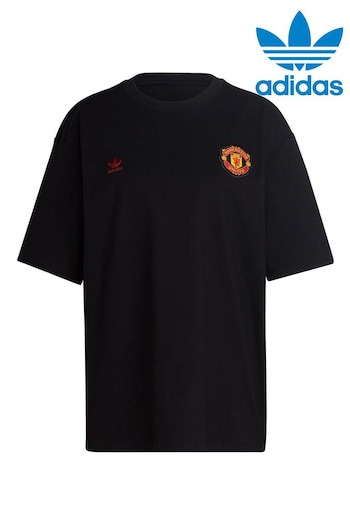 adidas Black Manchester United x Originals Essentials T-Shirt (N43906) | £23
