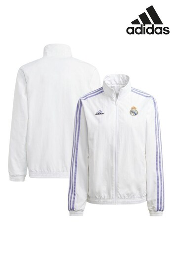 adidas White Real Madrid Reversible Anthem Jacket (N43936) | £100