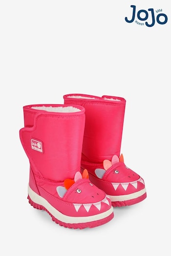 JoJo Maman Bébé Fuchsia Girls' Dino Snow Boots (N43958) | £26.50