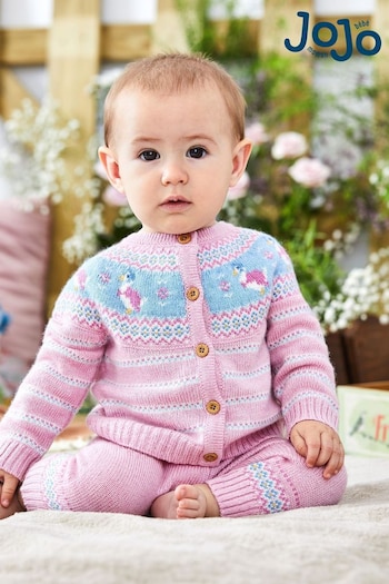 JoJo Maman Bébé Pink Peter Rabbit Fair Isle Baby Knit Set (N43964) | £32