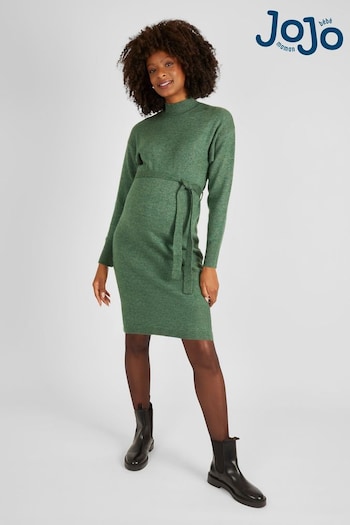 JoJo Maman Bébé Green Turtle Neck Knitted Maternity Dress (N43965) | £49.50