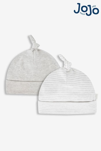 JoJo Maman Bébé White 2-Pack Baby Hats (N43976) | £8.50