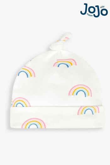 JoJo Maman Bébé Cream Rainbow Baby Hat (N43986) | £5