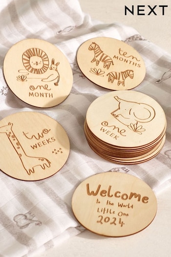 Natural Wooden Baby Milestone Cards (N44036) | £8