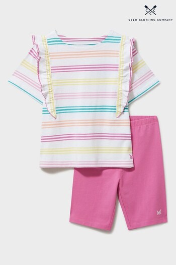 Crew Clothing Company Pink Cotton T-Shirt And Legging Set (N44074) | £26 - £28