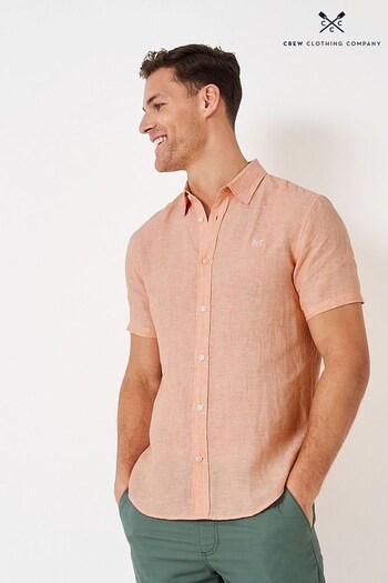 Crew Clothing Company Orange Linen Classic Shirt (N44075) | £59