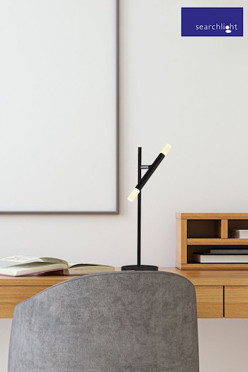 Searchlight Chrome Barberry Black Metal  Acrylic LED Table Lamp (N44135) | £30