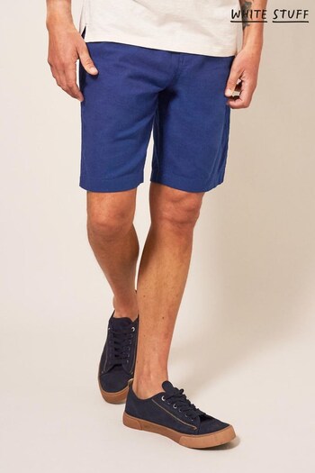 White Stuff Blue Linen Blend Shorts (N44173) | £45